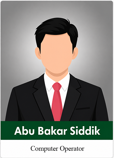 Abu Bakar Siddik, Computer Operator